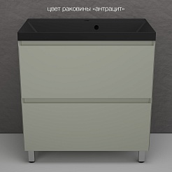 Style Line Тумба под раковину Манхэттен 80 Plus эмаль олива матовая – фотография-7